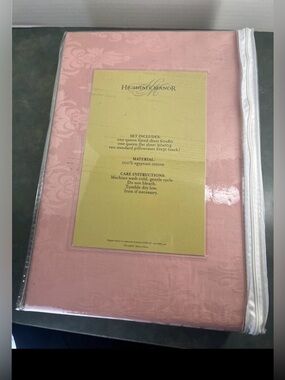 Highgate Manor Queen Sheet Set Pink Damask 400 TC Egyptian Cotton New In Package